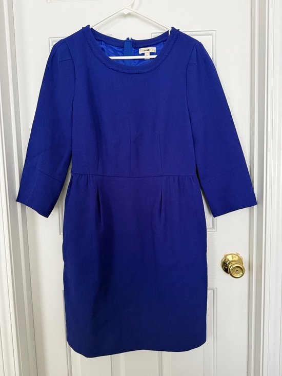 J.Crew Women’s Cobalt Royal Blue Teddie Dress Size 10 - Picture 2 of 7